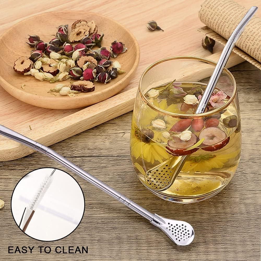 2 in 1 Stainless Steel Drinking Spoon Straws (Pack of 2)