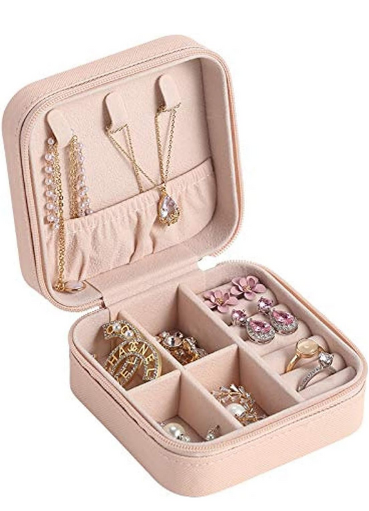 Jewellery Organiser Box, Jewellery Box For Women,Portable Travel Jewellery Organiser Pouch, Small Jewellery Box Organiser For Ring, Pendant, Earring, Necklace, Bracelet (multicolour, Faux Leather)